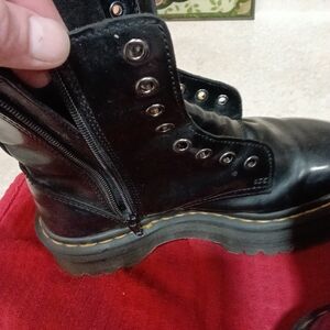 Black Leather Women's Zip Up  Doc Martin Boots